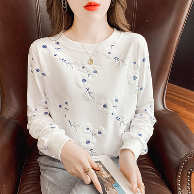 圆领卫衣女新款宽松时尚上衣