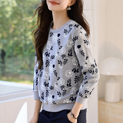 长袖t恤女宽松减龄洋气打底衫