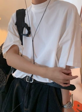 C2自制/韩国ins小高领打底纯色T恤衫韩版潮流夏季内搭简约短袖tee