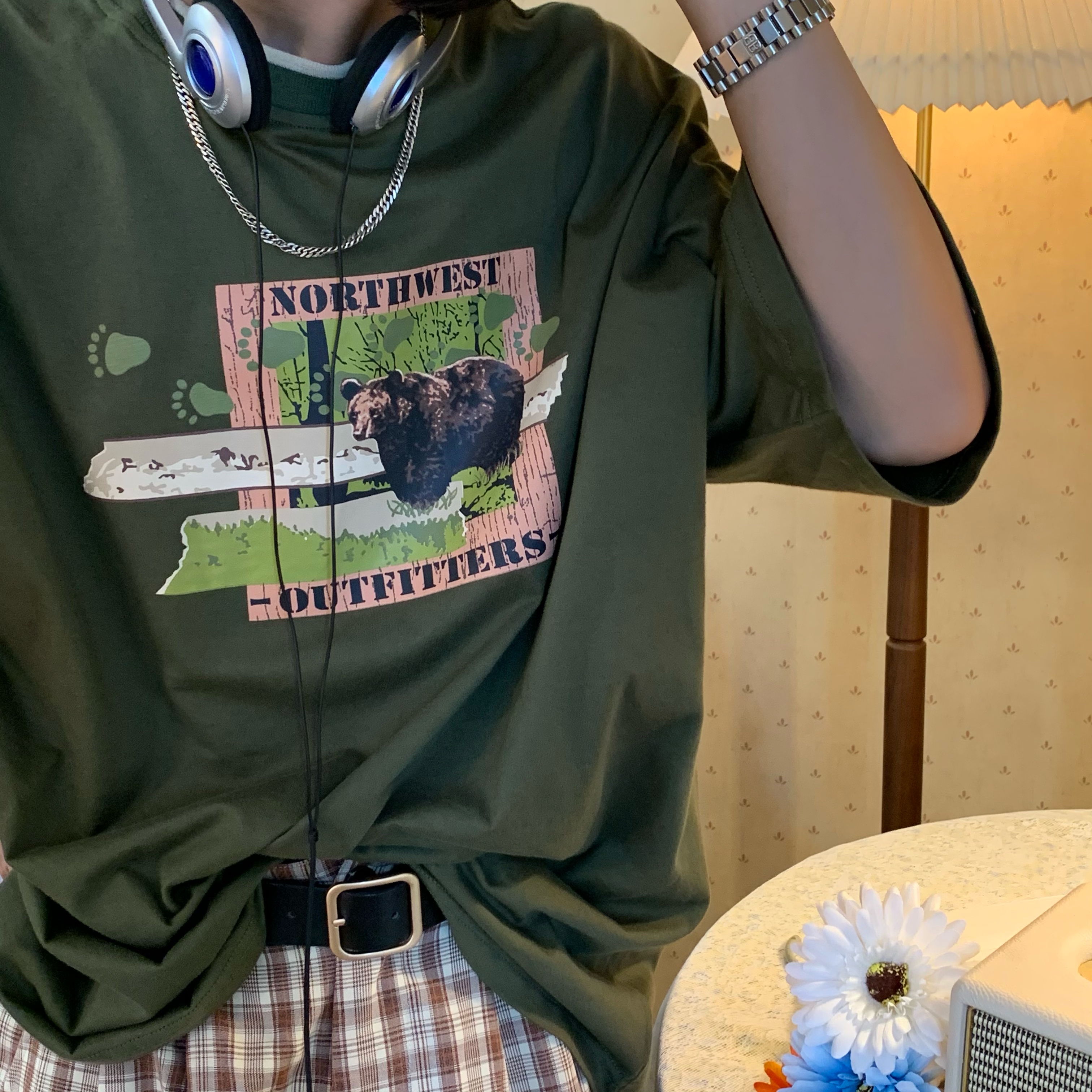 c2复古T恤欧美短袖印花