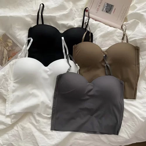 大码冰丝辣妹带胸垫美背吊带背心