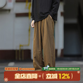 日系男生阔腿直筒休闲裤 GOOZI 子 裤 男春秋2026新款 MADE 咖色工装