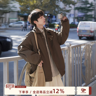 加厚夹棉外套日系青少年翻领棉衣 棉服男冬季 @港仔文艺男 刺绣工装