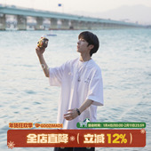 MADE 重磅白色短袖 T恤男夏季 GOOZI 日系字母印花小领口半袖 上衣