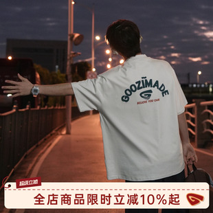 t恤男夏季 GOOZI MADE 索罗娜后背印花短袖 日系凉感青少年圆领半袖