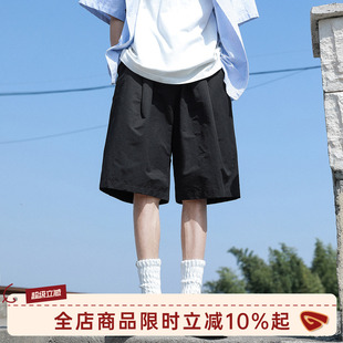 男夏季 五分短裤 日系工装 裤 子休闲宽松男生中裤 男款 @港仔文艺男