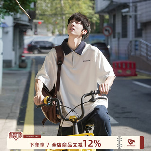 POLO衫 GOOZI 索罗娜凉感速干日系宽松半袖 T恤男夏季 MADE翻领短袖