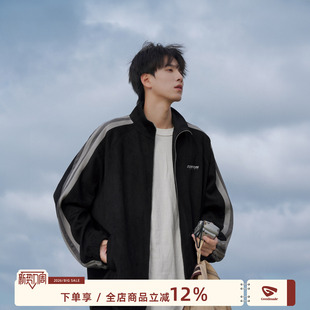 黑色休闲夹克男款 港仔文艺男外套男春秋男士 男生春季 男装 2026新款