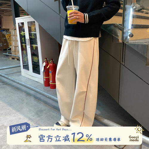 GOOZIMADE明线弯刀卫裤休闲裤子