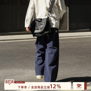 男生休闲裤 @港仔文艺男 宽松直筒运动长裤 男春季 子 藏青色重磅卫裤