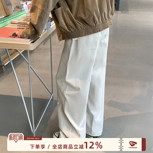 MADE 日系青少年压褶直筒休闲裤 浅色阔腿工装 男春秋季 子 裤 GOOZI