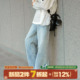 MADE做旧水洗牛仔裤 男春季 美式 GOOZI 复古青少年宽松阔腿直筒长裤