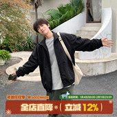 GOOZI 复古青少年休闲拉链外套 美式 MADE cleanfit立领夹克男春季