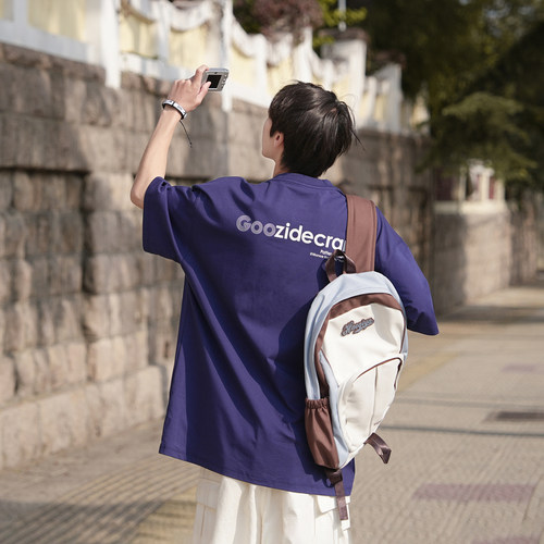 GOOZIMADE字母印花短袖T恤男夏