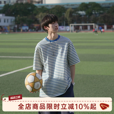 GOOZIMADE条纹T恤男日系男上衣
