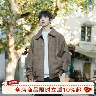 GOOZIMADE麂皮绒皮衣外套男春