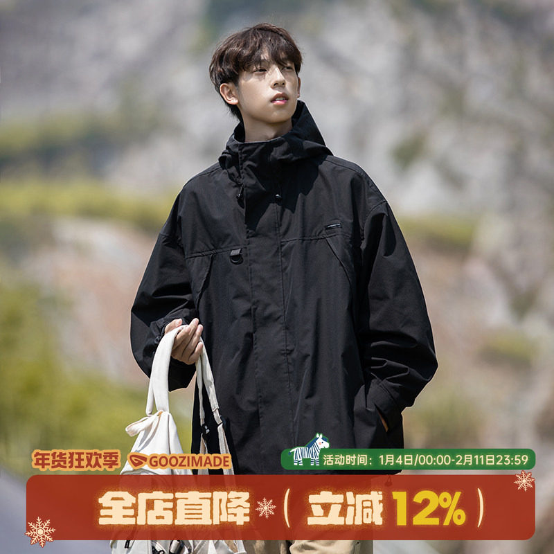 黑色仿冲锋衣外套男秋冬男装2026新款工装男生夹棉男士黑夹克男款,男装,夹克,淘宝优惠券,粉丝福利购,淘宝优惠卷