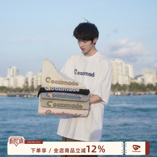 MADE 青少年字母印花小领口半袖 短袖 美式 打底上衣 T恤男夏季 GOOZI