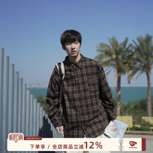 男长袖 休闲衬衣外套男款 春季 加绒复古男士 男生2026新款 格子衬衫