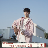 美式 卫衣男春季 复古拼接格子拉链外套 MADE重磅刺绣连帽开衫 GOOZI