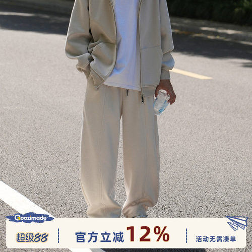 GOOZIMADEcleanfit灰色弯刀裤男