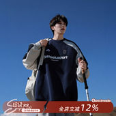 上衣男款 无帽男生内搭插肩长袖 重磅美式 港仔文艺男圆领卫衣男春季