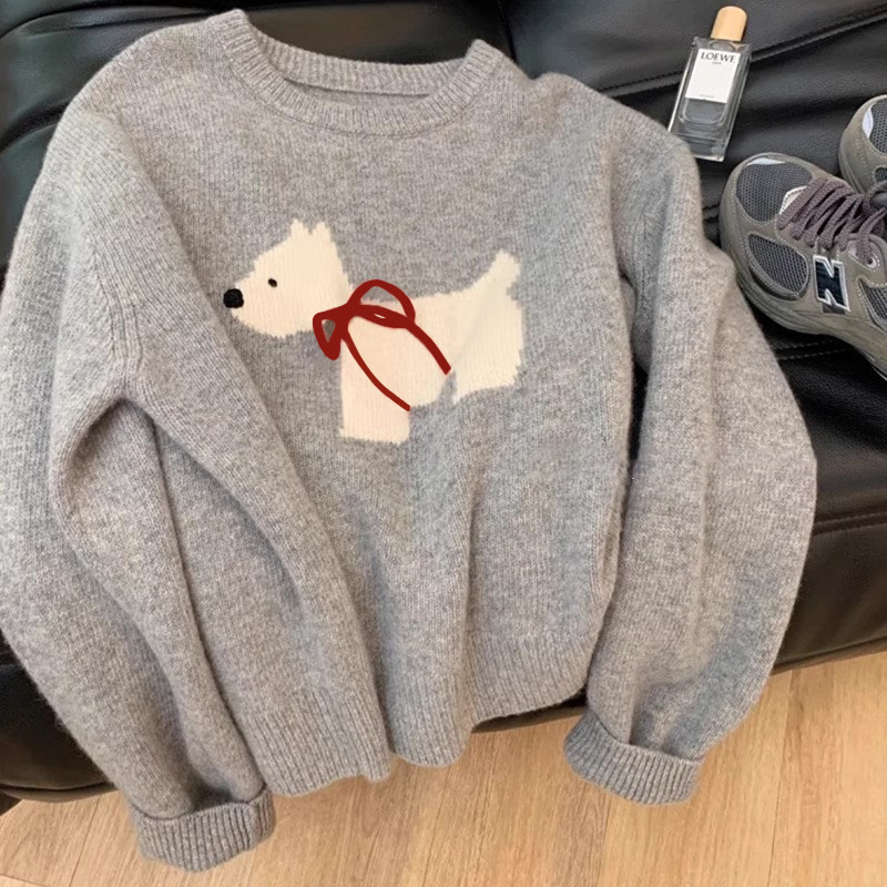 韩国童装女童毛衣冬装2025新款中大童洋气时髦宽松卡通动漫针织衫