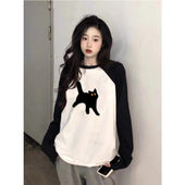 长袖 t恤少女孩12中大童15初中高中学生春秋宽松内搭打底衫 上衣潮
