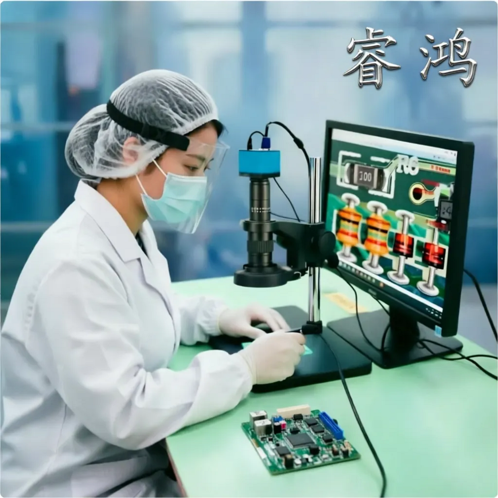 睿鸿电子显微镜数码立体测量USB工业高速高清CCD相机高倍放大维