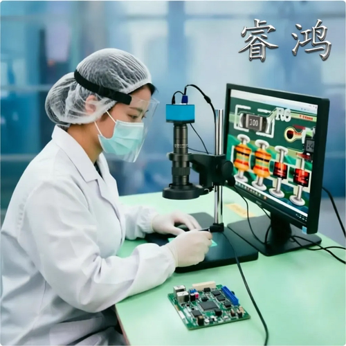 睿鸿电子显微镜数码立体测量USB工业高速高清CCD相机高倍放大维修手机带显示器视频专业光学4K三维金相检测 - 封面
