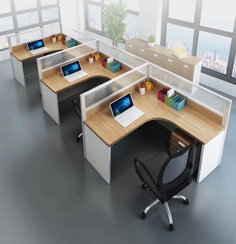 定制职员办公桌椅组合玻璃屏风卡位简约现代246人工位办公室员工