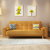 北欧现代三人布艺沙发多功能简约双人实木沙发床可折叠客厅小户型