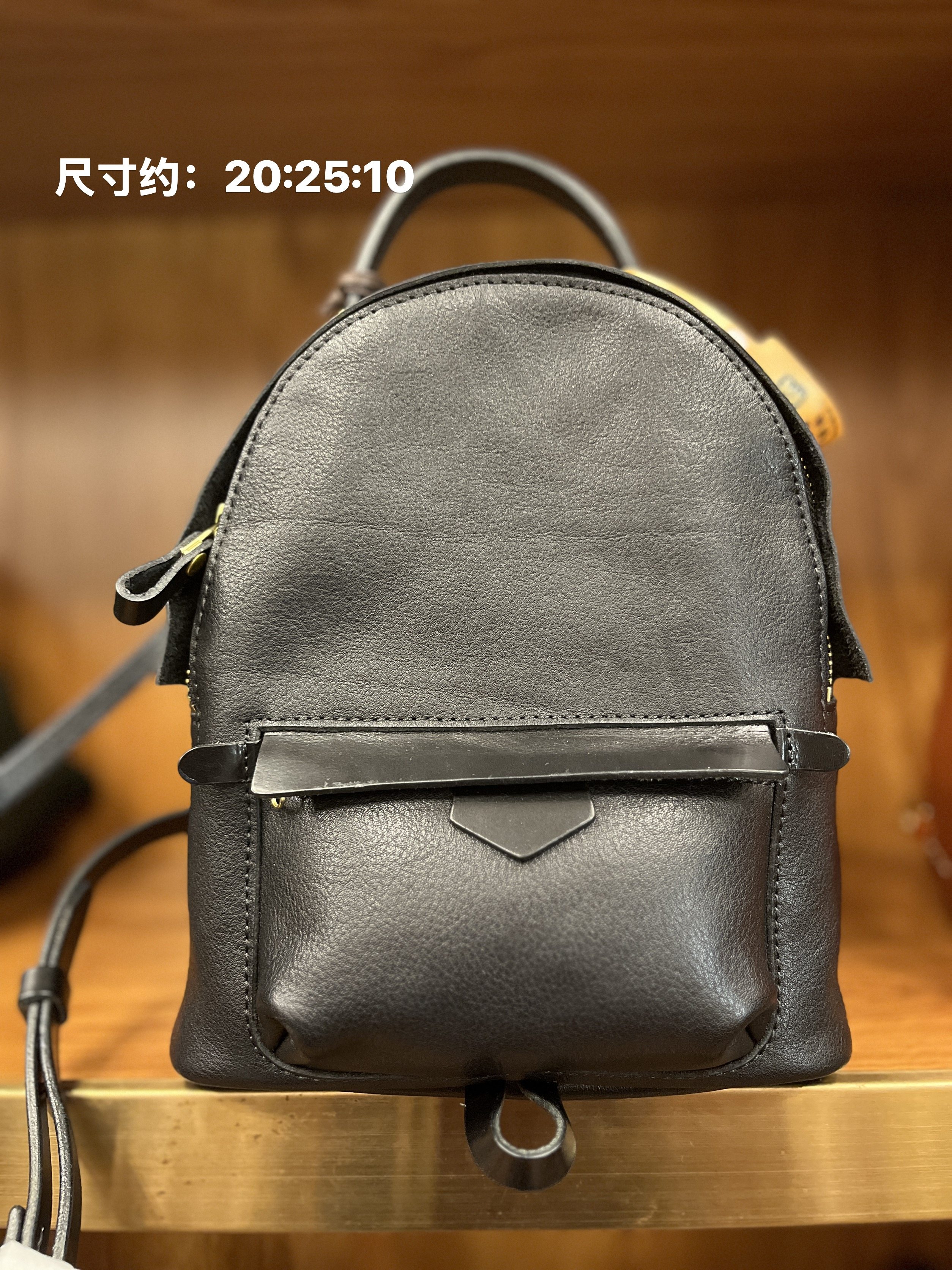 制道植鞣牛皮双肩包真皮背包时尚休闲轻便通勤小包女韩版学生书包