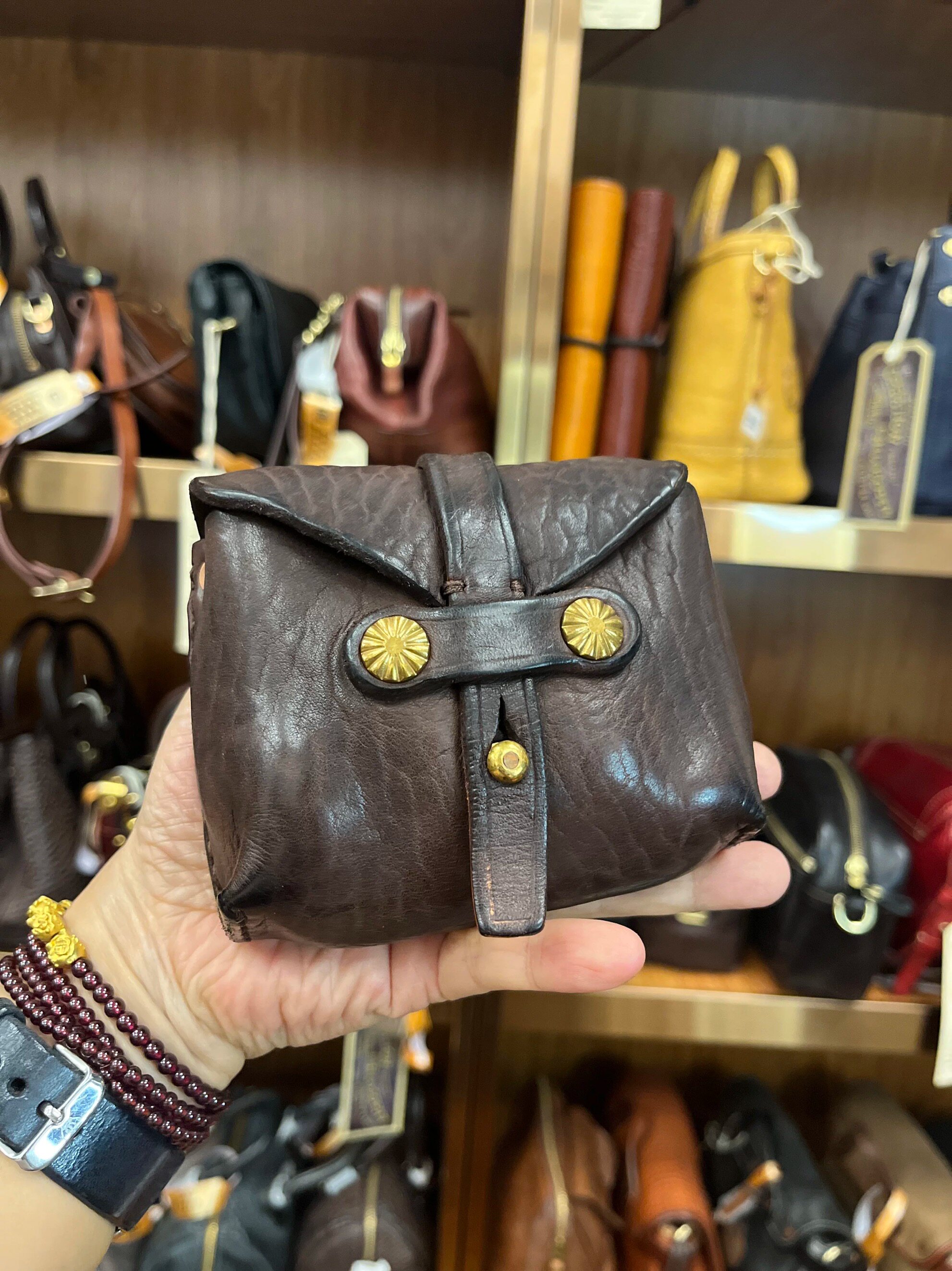 制道加厚重工洗水马皮零钱包卡包小腰包可挂脖包小包挂做旧复古