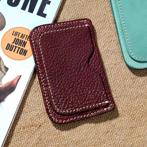 制道半手工小鱼皮头层牛皮多功能小包真皮卡包零钱包多功能卡夹