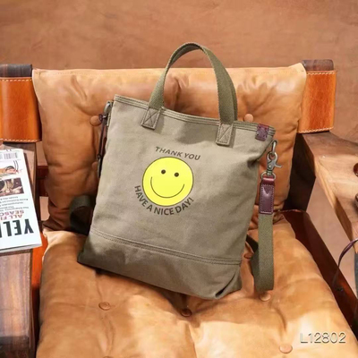 制道L12802帆布笑脸单肩包