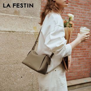 拉菲斯汀女2025新款面团包真皮单肩斜挎腋下百搭牛皮大容量托特包