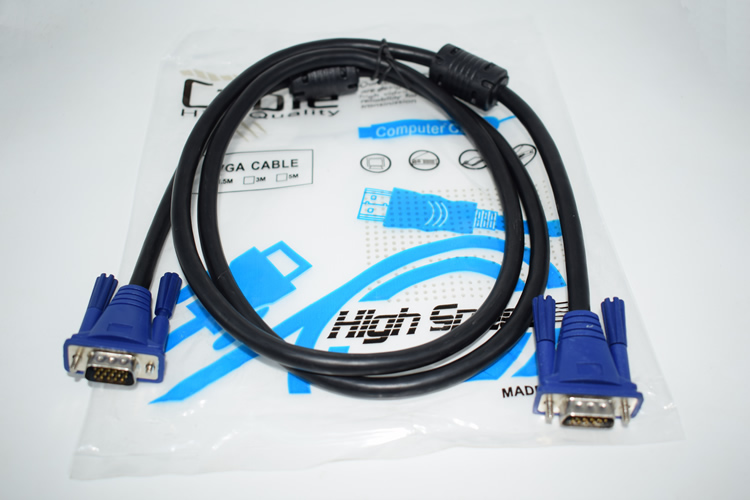 全新 高品质电脑电视VGA连接线投影线3+5/3+6芯双环黑线蓝头VGA线