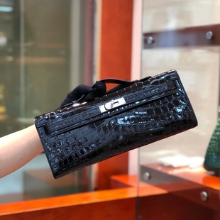 手工蜡线 鳄鱼皮凯莉cut钱包 高端定制 高端 进口鳄鱼皮