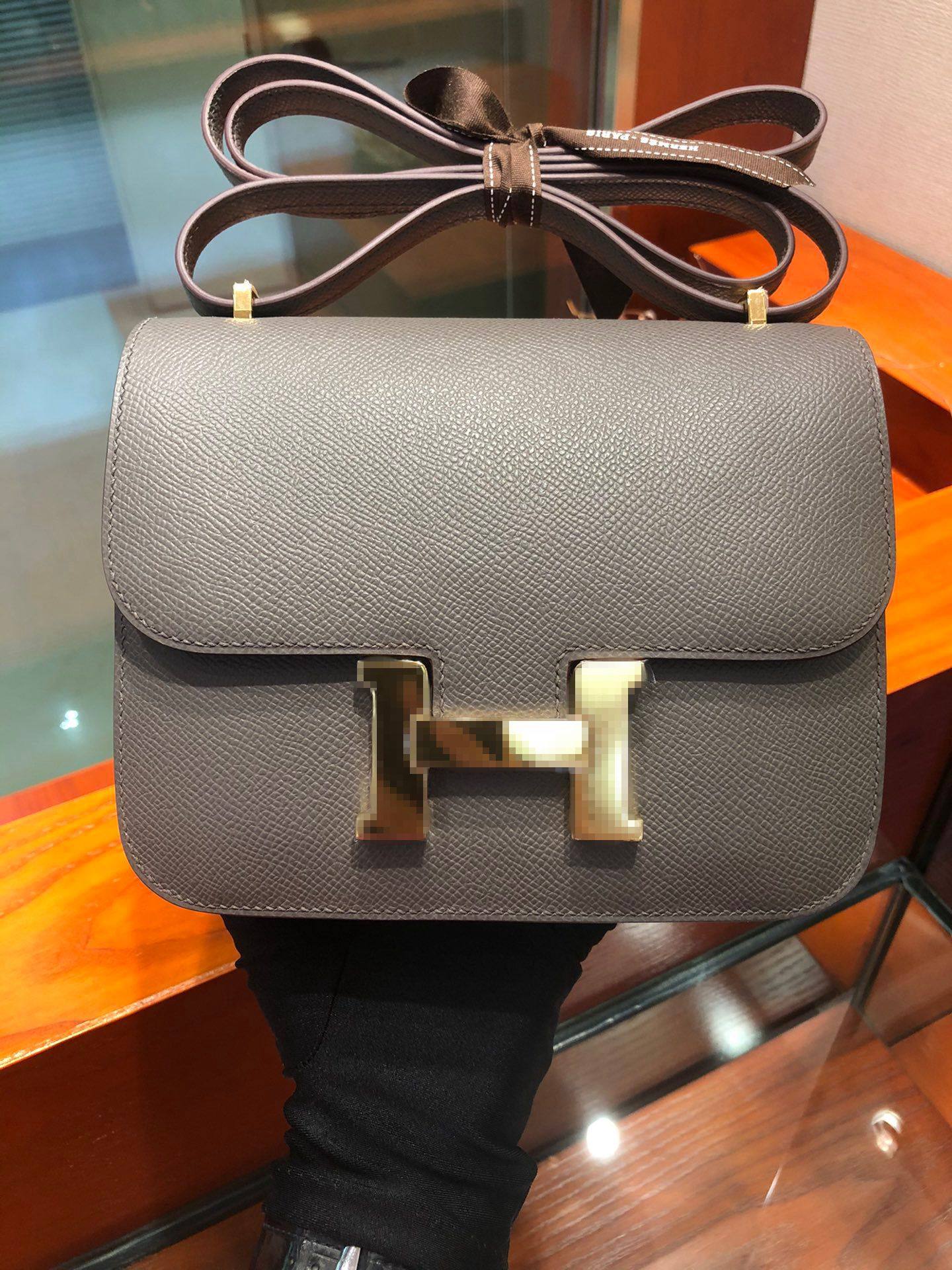 全手缝蜡线康斯坦斯空姐包原版皮epsom皮19/24单肩包