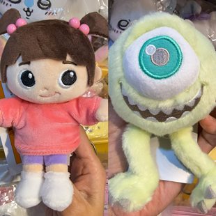 东京迪士尼怪兽电力公司Boo阿布毛绒公仔挂件 大眼仔麦克钥扣挂饰