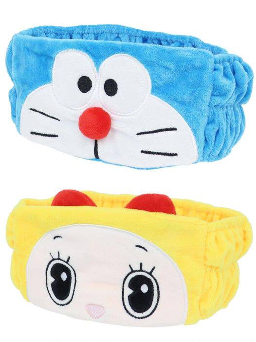日本哆啦a梦哆啦美卡通毛绒女洗脸敷面膜专用束发带洗漱化妆头套