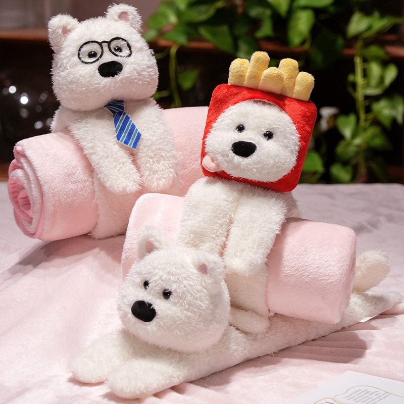 儿童可爱卷毯方便携带小毯子办公室空调毯飞机旅行法兰绒毯