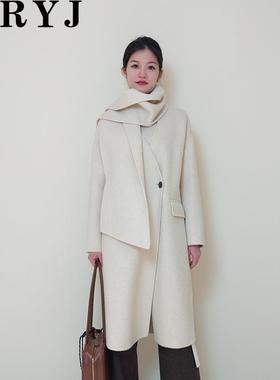 YRYJ24冬商场同款通勤显瘦百搭高品质山羊绒双面大衣女2044034184