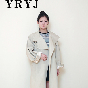 YRYJ商场同款春新通勤百搭松弛感宽松中长款风衣外套女7451033358