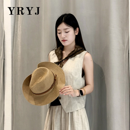 YRYJ老钱风棉麻无袖马甲套装女夏