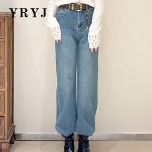 YRYJ阔腿牛仔裤加绒棉日常穿搭冬季高腰254012166