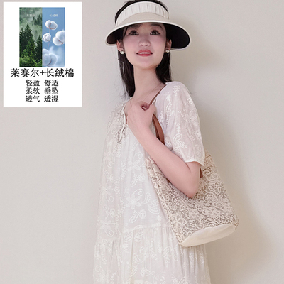 YRYJ女装商场同款2025夏镂空刺绣温柔休闲度假风连衣裙3852021326