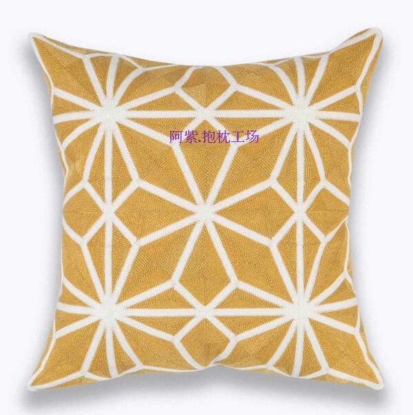现代风简约满绣撞色靠垫套