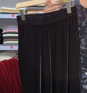 黑色臀围108高品蚕丝天丝绒